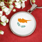 Cyprus Flag Necklace Cyprus Flag Stainless Steel or 18k Gold 18-22" - Express Your Love Gifts
