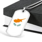 Cyprus Flag Necklace Cyprus Flag Stainless Steel or 18k Gold Dog Tag 24" - Express Your Love Gifts