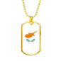 Cyprus Flag Necklace Cyprus Flag Stainless Steel or 18k Gold Dog Tag 24" - Express Your Love Gifts