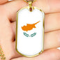 Cyprus Flag Necklace Cyprus Flag Stainless Steel or 18k Gold Dog Tag 24" - Express Your Love Gifts