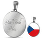 Czech Republic Flag Necklace Czech Republic Flag Stainless Steel or 18k Gold 18-22" - Express Your Love Gifts