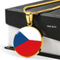 Czech Republic Flag Necklace Czech Republic Flag Stainless Steel or 18k Gold 18-22" - Express Your Love Gifts