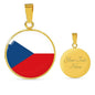 Czech Republic Flag Necklace Czech Republic Flag Stainless Steel or 18k Gold 18-22" - Express Your Love Gifts