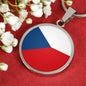 Czech Republic Flag Necklace Czech Republic Flag Stainless Steel or 18k Gold 18-22" - Express Your Love Gifts