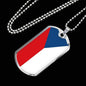 Czech Republic Flag Necklace Czech Republic Flag Stainless Steel or 18k Gold Dog Tag 24" - Express Your Love Gifts