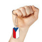 Czech Republic Flag Necklace Czech Republic Flag Stainless Steel or 18k Gold Dog Tag 24" - Express Your Love Gifts
