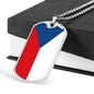 Czech Republic Flag Necklace Czech Republic Flag Stainless Steel or 18k Gold Dog Tag 24" - Express Your Love Gifts