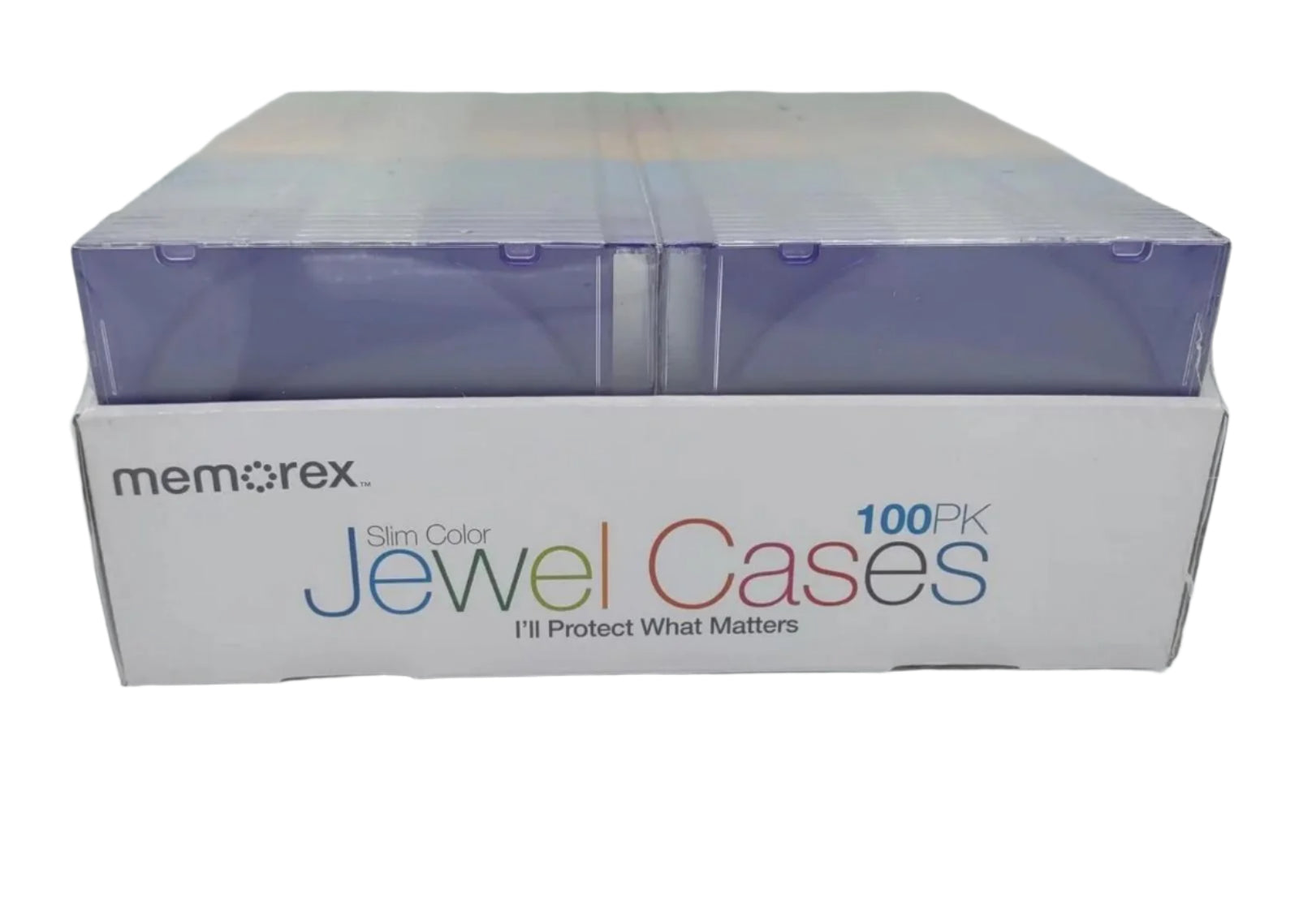 Memorex 100pk Slim Jewel Cases with Inserts for CD DVD Disc Storage Protection-Express Your Love Gifts