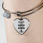 Dad A Son'S First Hero Stainless Steel or 18k Gold Heart Bangle Bracelet - Express Your Love Gifts