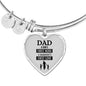 Dad A Son'S First Hero Stainless Steel or 18k Gold Heart Bangle Bracelet - Express Your Love Gifts