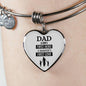 Dad A Son'S First Hero Stainless Steel or 18k Gold Heart Bangle Bracelet - Express Your Love Gifts