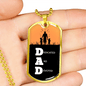 DAD Dedicated And Devoted Necklace Stainless Steel or 18k Gold Dog Tag w 24" Chain-Express Your Love Gifts