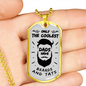Dad Gift Coolest Dad Ever Stainless Steel or 18k Gold Dog Tag 24" Chain-Express Your Love Gifts