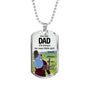 Dad Is My Hero Dog Tag Stainless Steel or 18k Gold 24" Chain Daughter To Dad Gift - Express Your Love Gifts