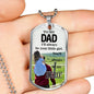 Dad Is My Hero Dog Tag Stainless Steel or 18k Gold 24" Chain Daughter To Dad Gift - Express Your Love Gifts