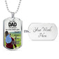 Dad Is My Hero Dog Tag Stainless Steel or 18k Gold 24" Chain Daughter To Dad Gift - Express Your Love Gifts