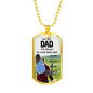 Dad Is My Hero Dog Tag Stainless Steel or 18k Gold 24" Chain Daughter To Dad Gift - Express Your Love Gifts