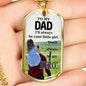 Dad Is My Hero Dog Tag Stainless Steel or 18k Gold 24" Chain Daughter To Dad Gift - Express Your Love Gifts