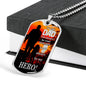Dad Is My Hero Hero Dog Tag Stainless Steel or 18k Gold 24" Chain Gift For Dad - Express Your Love Gifts