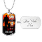 Dad Is My Hero Hero Dog Tag Stainless Steel or 18k Gold 24" Chain Gift For Dad - Express Your Love Gifts
