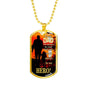 Dad Is My Hero Hero Dog Tag Stainless Steel or 18k Gold 24" Chain Gift For Dad - Express Your Love Gifts