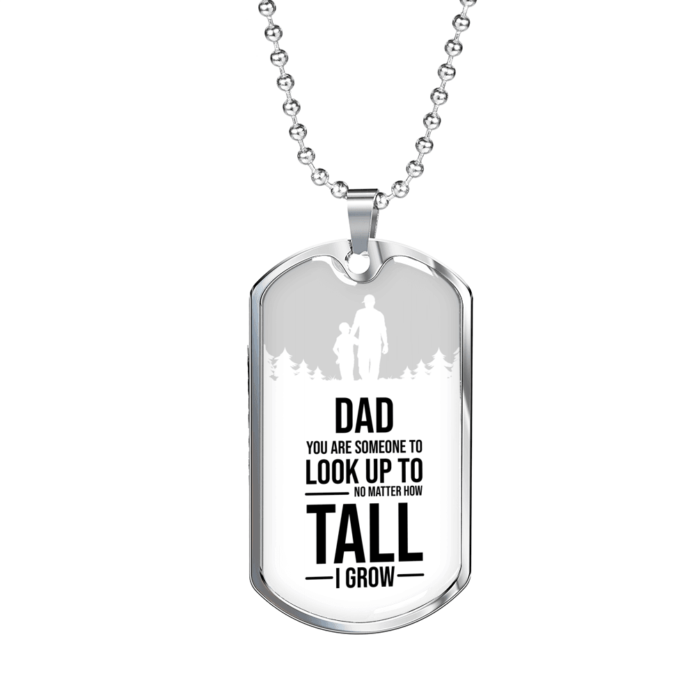 Dad You Are Someone Necklace Stainless Steel or 18k Gold Dog Tag 24" Chain-Express Your Love Gifts