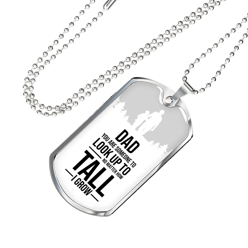 Dad You Are Someone Necklace Stainless Steel or 18k Gold Dog Tag 24" Chain-Express Your Love Gifts