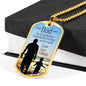 Dad You'Re My Blessing Necklace Stainless Steel or 18k Gold Dog Tag 24" Chain-Express Your Love Gifts