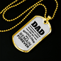 Dad Your Guiding Hand Dog Tag Love Dad Necklace Stainless Steel or 18k Gold Dog Tag 24" Chain-Express Your Love Gifts