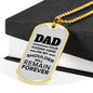 Dad Your Guiding Hand Dog Tag Love Dad Necklace Stainless Steel or 18k Gold Dog Tag 24" Chain-Express Your Love Gifts