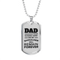 Dad Your Guiding Hand Dog Tag Love Dad Necklace Stainless Steel or 18k Gold Dog Tag 24" Chain-Express Your Love Gifts