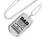 Dad Your Guiding Hand Dog Tag Love Dad Necklace Stainless Steel or 18k Gold Dog Tag 24" Chain-Express Your Love Gifts