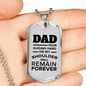 Dad Your Guiding Hand Dog Tag Love Dad Necklace Stainless Steel or 18k Gold Dog Tag 24" Chain-Express Your Love Gifts