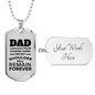Dad Your Guiding Hand Dog Tag Love Dad Necklace Stainless Steel or 18k Gold Dog Tag 24" Chain-Express Your Love Gifts