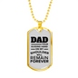 Dad Your Guiding Hand Dog Tag Love Dad Necklace Stainless Steel or 18k Gold Dog Tag 24" Chain-Express Your Love Gifts