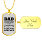 Dad Your Guiding Hand Dog Tag Love Dad Necklace Stainless Steel or 18k Gold Dog Tag 24" Chain-Express Your Love Gifts