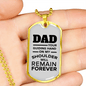 Dad Your Guiding Hand Dog Tag Love Dad Necklace Stainless Steel or 18k Gold Dog Tag 24" Chain-Express Your Love Gifts
