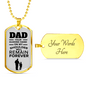 Dad Your Guiding Hand Necklace Stainless Steel or 18k Gold Dog Tag W 24"-Express Your Love Gifts
