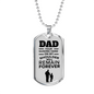 Dad Your Guiding Hand Necklace Stainless Steel or 18k Gold Dog Tag W 24"-Express Your Love Gifts