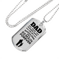 Dad Your Guiding Hand Necklace Stainless Steel or 18k Gold Dog Tag W 24"-Express Your Love Gifts