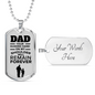 Dad Your Guiding Hand Necklace Stainless Steel or 18k Gold Dog Tag W 24"-Express Your Love Gifts