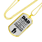 Dad Your Guiding Hand Necklace Stainless Steel or 18k Gold Dog Tag W 24"-Express Your Love Gifts