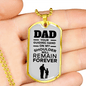 Dad Your Guiding Hand Necklace Stainless Steel or 18k Gold Dog Tag W 24"-Express Your Love Gifts