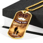 Daddy I Love You More Dog Tag Stainless Steel or 18k Gold 24" Chain Gift For Dad - Express Your Love Gifts