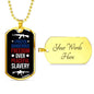Dangerous Freedom Over Peaceful Slavery Necklace Stainless Steel or 18k Gold Dog Tag 24" Chain-Express Your Love Gifts