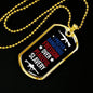 Dangerous Freedom Over Peaceful Slavery Necklace Stainless Steel or 18k Gold Dog Tag 24" Chain-Express Your Love Gifts