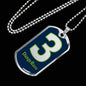 Dangeruss Seattle Fan Necklace Stainless Steel or 18k Gold Dog Tag W 24" - Express Your Love Gifts