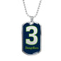 Dangeruss Seattle Fan Necklace Stainless Steel or 18k Gold Dog Tag W 24" - Express Your Love Gifts