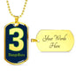 Dangeruss Seattle Fan Necklace Stainless Steel or 18k Gold Dog Tag W 24" - Express Your Love Gifts
