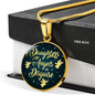 Daughter Gift Daughters Are Angels In Disguise Circle Necklace 18k Gold 18-22"-Express Your Love Gifts